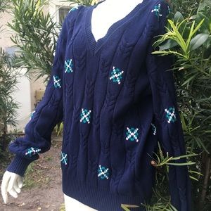 Long sleeve pullover for woman dark blue cotton